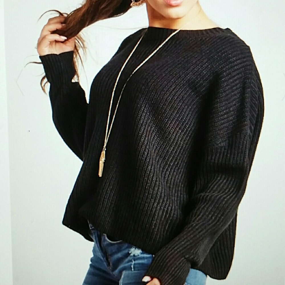 Round Neck Long Sleeves Sweater - Picture 4 of 7